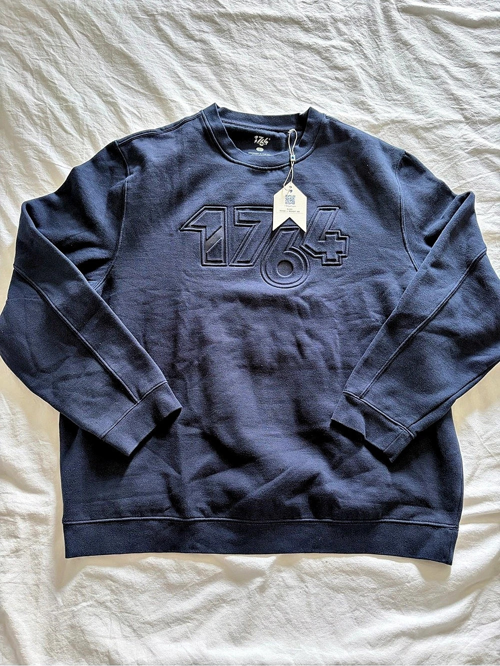 1764 Golf Men's Navy Blue Cotton Blend Oliver Crewneck Sweatshirt Size Large NWT